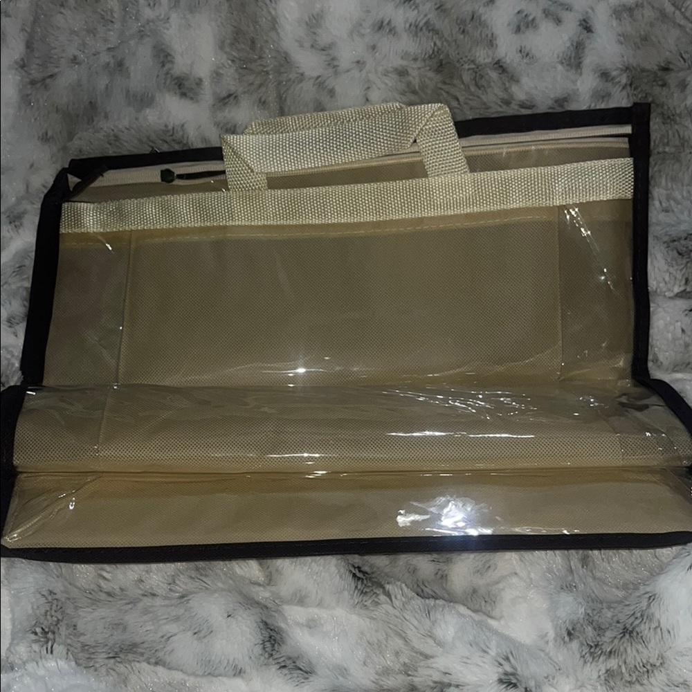 Clear and Beige Storage Bag